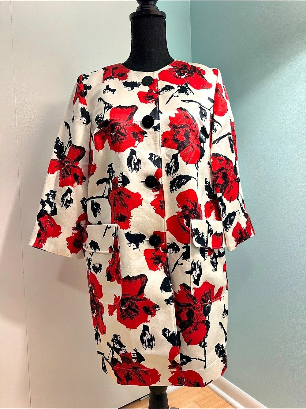 Jones New York Collection Floral Print Jacket Size Small Like New